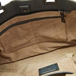 Pre Owned Prada Ombre Teal Leather Snap Tote