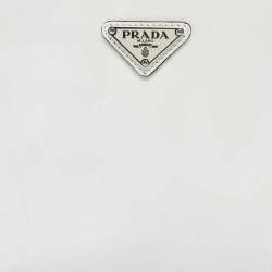 Pre Owned Prada White Brushed Leather Cleo Shoulder Bag