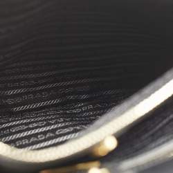 Pre Owned Prada Black/White Saffiano Leather Medium Open Tote