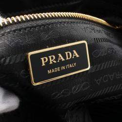 Pre Owned Prada Large Black Nylon Leather Shoulder Bag