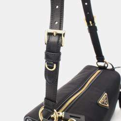 Pre Owned Prada Black Nylon Leather Shoulder Bag
