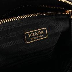 Pre Owned Prada Re-Nylon Medium Black Nylon Leather Shoulder Bag