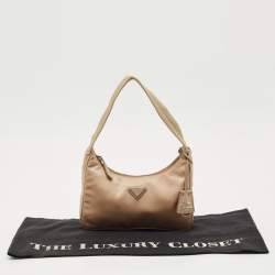 Pre Owned Prada Beige Nylon Re-Edition 2000 Shoulder Bag