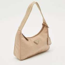 Pre Owned Prada Beige Nylon Re-Edition 2000 Shoulder Bag