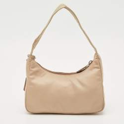 Pre Owned Prada Beige Nylon Re-Edition 2000 Shoulder Bag
