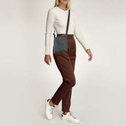 Pre Owned Prada Charcoal Black Nylon Mini Flat Crossbody Bag