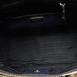 Pre Owned Prada Navy Blue Leather Small Twin Pocket Tote