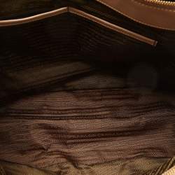 Pre Owned Prada Beige Saffiano Lux Leather Large Galleria Double Zip Tote
