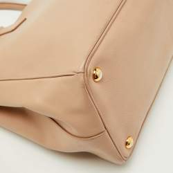 Pre Owned Prada Beige Saffiano Lux Leather Large Galleria Double Zip Tote