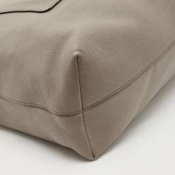 Pre Owned Prada Grey Vitello Daino Leather Zip Tote