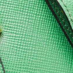 Pre Owned Prada Green Saffiano Leather Promenade Studded Satchel