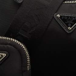 Pre Owned Prada Black Nylon and Saffiano Leather Re-Edition 2005 Shoulder Bag