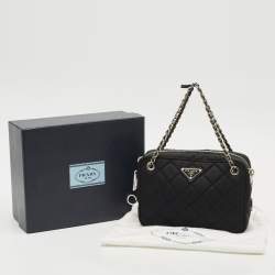 Pre Owned حقيبة برادا سلسلة قماش نايلون مبطن أسود بانولييرا