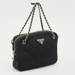 Pre Owned حقيبة برادا سلسلة قماش نايلون مبطن أسود بانولييرا