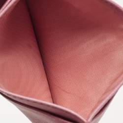 Pre Owned Prada Pink Saffiano Leather Logo Card Holder