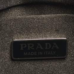 Pre Owned Prada Black Satin Crystal Embellished Cleo Shoulder Bag