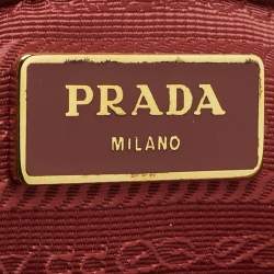 Pre Owned Prada Red Saffiano Lux Leather Large Double Zip Tote