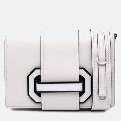 Pre Owned Prada White City Calf Plex Ribbon Bag