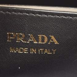 Pre Owned Prada Grey Saffiano Cuir Leather Medium Panier Top Handle Bag