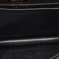 Pre Owned Prada Black Crocodile and Leather Cahier Chain Clutch