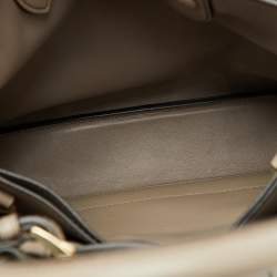 Pre Owned Prada Clay Grey Leather Small Buckle Detail Tote