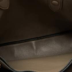 Pre Owned Prada Clay Grey Leather Small Buckle Detail Tote