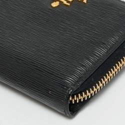 Pre Owned Prada Black Move Leather Leather Zip Coin Purse