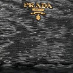 Pre Owned Prada Black Move Leather Leather Zip Coin Purse