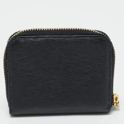 Pre Owned Prada Black Move Leather Leather Zip Coin Purse