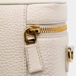 Pre Owned Prada White Mini Vitello Daino Vanity Bag