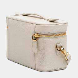 Pre Owned Prada White Mini Vitello Daino Vanity Bag