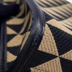 Pre Owned Prada Symbol Embroideryfabric Mini Bag Black/Beige Canvas