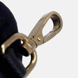 Pre Owned Prada Symbol Embroideryfabric Mini Bag Black/Beige Canvas