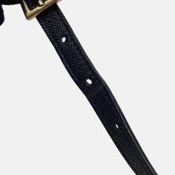 Pre Owned Prada Symbol Embroideryfabric Mini Bag Black/Beige Canvas