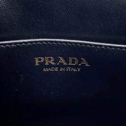 Pre Owned Prada Symbol Embroideryfabric Mini Bag Black/Beige Canvas