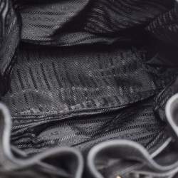 Pre Owned Prada Black Leather Cervo Drawstring Bag