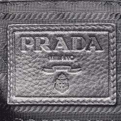 Pre Owned Prada Black Leather Cervo Drawstring Bag