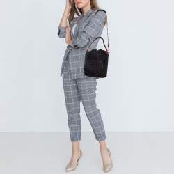 Pre Owned Prada Black/Red Nylon and Leather Puffer Cargo Pocket Shoulder Bag