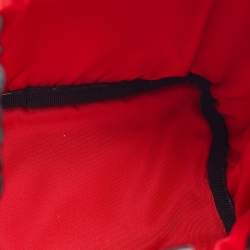 Pre Owned Prada Black/Red Nylon and Leather Puffer Cargo Pocket Shoulder Bag