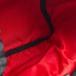 Pre Owned Prada Black/Red Nylon and Leather Puffer Cargo Pocket Shoulder Bag