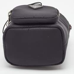 Pre Owned Prada Black/Red Nylon and Leather Puffer Cargo Pocket Shoulder Bag