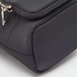 Pre Owned Prada Black/Red Nylon and Leather Puffer Cargo Pocket Shoulder Bag