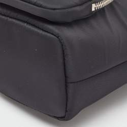 Pre Owned Prada Black/Red Nylon and Leather Puffer Cargo Pocket Shoulder Bag