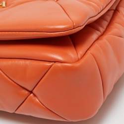 Pre Owned Prada Orange Nappa Leather Patchwork System Shoulder Bag