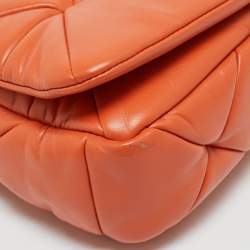 Pre Owned Prada Orange Nappa Leather Patchwork System Shoulder Bag