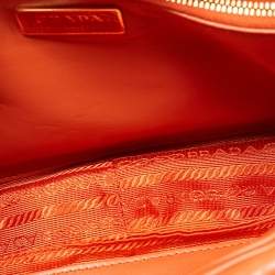 Pre Owned Prada Orange Nappa Leather Patchwork System Shoulder Bag