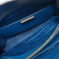 Pre Owned Prada Blue Saffiano Leather Medium Promenade Satchel