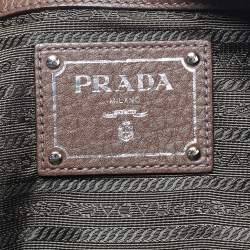 مملوكة مسبقًا Prada Cacao Vitello Daino Leather Bauletto Bag