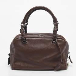 مملوكة مسبقًا Prada Cacao Vitello Daino Leather Bauletto Bag