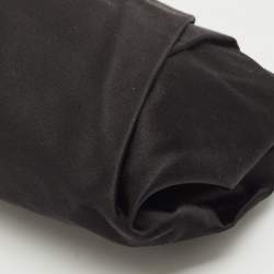Pre Owned Prada Black Satin Pleated Frame Clutch